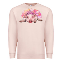 Pale Pink Balerina Baby Pig With Tutu Premium Sweatshirt - RanaPortraitStore
