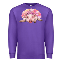 Purple Balerina Baby Pig With Tutu Premium Sweatshirt - RanaPortraitStore