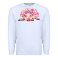 White Balerina Baby Pig With Tutu Premium Sweatshirt - RanaPortraitStore
