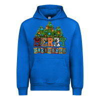Cobalt merry christmas with christmas trees Urban Hoodie - AdoDesignShop