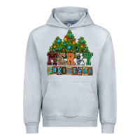 Heather Grey merry christmas with christmas trees Urban Hoodie - AdoDesignShop