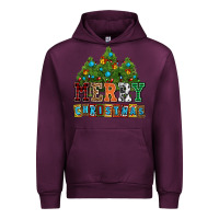 Mauve Wine merry christmas with christmas trees Urban Hoodie - AdoDesignShop