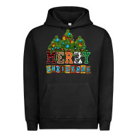 Pigment Black merry christmas with christmas trees Urban Hoodie - AdoDesignShop