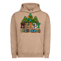 Pigment Burro merry christmas with christmas trees Urban Hoodie - AdoDesignShop