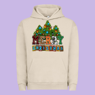 Merry Christmas With Christmas Trees Urban Hoodie Designed By Adodesignshop