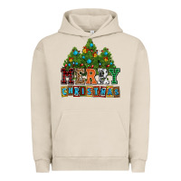 Pigment French Oak merry christmas with christmas trees Urban Hoodie - AdoDesignShop
