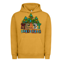 Pigment Peanut Butter merry christmas with christmas trees Urban Hoodie - AdoDesignShop