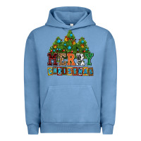 Pigment Pebble Blue merry christmas with christmas trees Urban Hoodie - AdoDesignShop