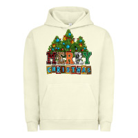 Pigment Pistachio merry christmas with christmas trees Urban Hoodie - AdoDesignShop