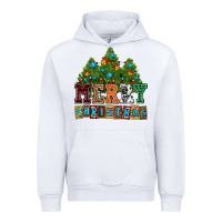 White merry christmas with christmas trees Urban Hoodie - AdoDesignShop