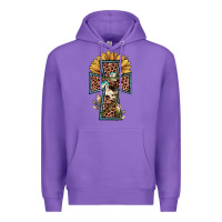 Purple leopard cross  sunflower Premium Hoodie - JahusDesignShop