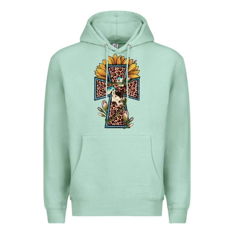 Leopard Cross  Sunflower Premium Hoodie by JahusDesignShop | Teevron