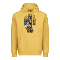 Antique Gold leopard cross  sunflower Premium Hoodie - JahusDesignShop