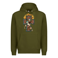 Army Green leopard cross  sunflower Premium Hoodie - JahusDesignShop