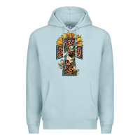 Blue Mist leopard cross  sunflower Premium Hoodie - JahusDesignShop