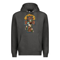 Charcoal Heather leopard cross  sunflower Premium Hoodie - JahusDesignShop