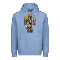 Colony Blue leopard cross  sunflower Premium Hoodie - JahusDesignShop