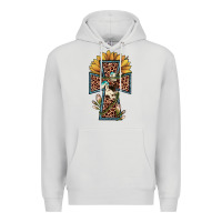 Dove Grey leopard cross  sunflower Premium Hoodie - JahusDesignShop