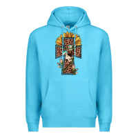 Ocean Blue leopard cross  sunflower Premium Hoodie - JahusDesignShop