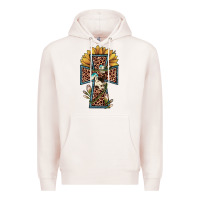 Pale Pink leopard cross  sunflower Premium Hoodie - JahusDesignShop