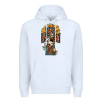 White leopard cross  sunflower Premium Hoodie - JahusDesignShop