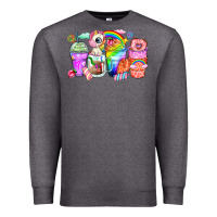 Charcoal Heather unicorn coffee cups Premium Sweatshirt - Zillion Design Studio