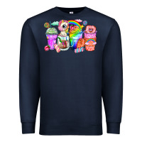 Navy unicorn coffee cups Premium Sweatshirt - Zillion Design Studio