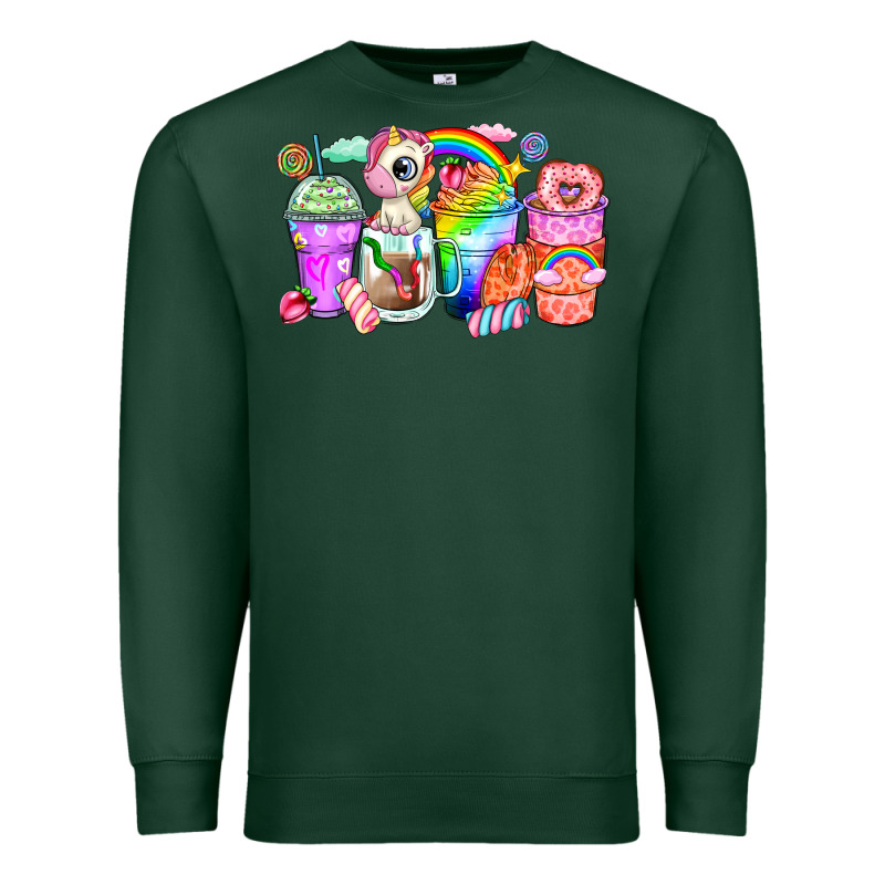 Unicorn Coffee Cups Premium Sweatshirt by Zillion Design Studio | Teevron
