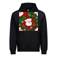 Black Christmas Santa Claus Seamless Pattern Urban Hoodie - BundleAndBundleShop
