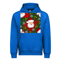 Cobalt Christmas Santa Claus Seamless Pattern Urban Hoodie - BundleAndBundleShop