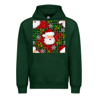 Forest Green Christmas Santa Claus Seamless Pattern Urban Hoodie - BundleAndBundleShop