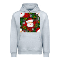 Heather Grey Christmas Santa Claus Seamless Pattern Urban Hoodie - BundleAndBundleShop