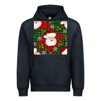 Navy Christmas Santa Claus Seamless Pattern Urban Hoodie - BundleAndBundleShop