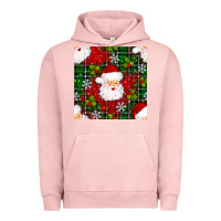 Pigment Salmon Christmas Santa Claus Seamless Pattern Urban Hoodie - BundleAndBundleShop