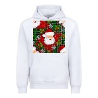 White Christmas Santa Claus Seamless Pattern Urban Hoodie - BundleAndBundleShop
