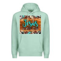 Seafoam jesus loves you Premium Hoodie - JahusDesignShop