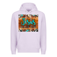 Lilac jesus loves you Premium Hoodie - JahusDesignShop