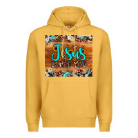 Mustard jesus loves you Premium Hoodie - JahusDesignShop