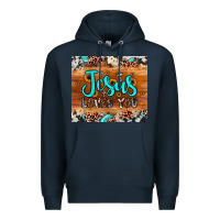 Navy jesus loves you Premium Hoodie - JahusDesignShop