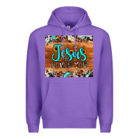 Purple jesus loves you Premium Hoodie - JahusDesignShop