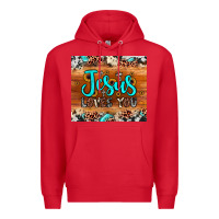 Red jesus loves you Premium Hoodie - JahusDesignShop
