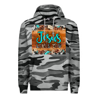 Slate Camo jesus loves you Premium Hoodie - JahusDesignShop