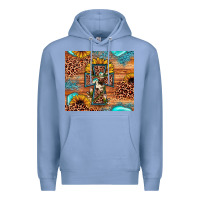 Colony Blue leopard cross sunflower Premium Hoodie - JahusDesignShop