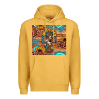 Mustard leopard cross sunflower Premium Hoodie - JahusDesignShop