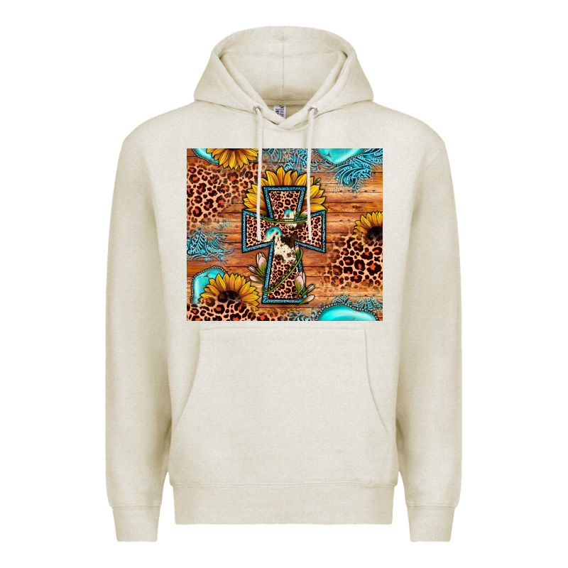 Leopard Cross Sunflower Premium Hoodie by JahusDesignShop | Teevron