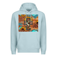 Blue Mist leopard cross sunflower Premium Hoodie - JahusDesignShop