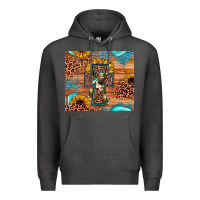 Charcoal Heather leopard cross sunflower Premium Hoodie - JahusDesignShop