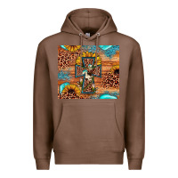 Chestnut leopard cross sunflower Premium Hoodie - JahusDesignShop