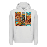Dove Grey leopard cross sunflower Premium Hoodie - JahusDesignShop