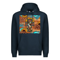 Navy leopard cross sunflower Premium Hoodie - JahusDesignShop